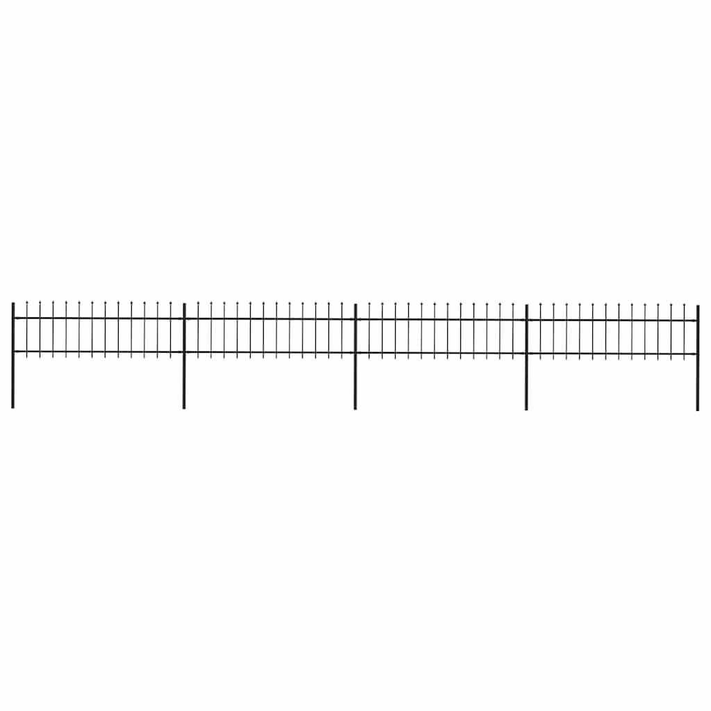 vidaXL Gartenzaun mit Speerspitze Stahl 714,5 x 60 cm Schwarz Image