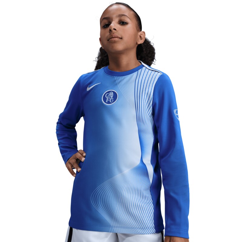 Chelsea Nike Pre Match Langarm Oberteil - Blau - Kinder Image