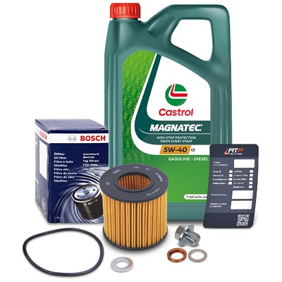 Bosch Ölfilter+Schraube+5 L Castrol 5W-40 [Hersteller-Nr. 10490882] für Daihatsu, Toyota