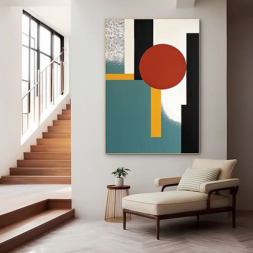 handgemaltes modernes Poster abstraktes Poster farbenfrohe Kunst farbenfrohe Formen Poster Büro Gemälde Komposition abstraktes Gemälde minimalistisches Poster Image