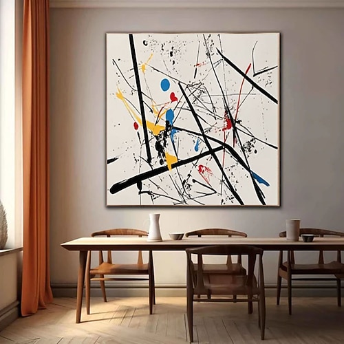 handgemaltes, originales abstraktes Acrylgemälde, farbenfrohes abstraktes großes Leinwandbild, Akzentwandkunst, Wanddekoration, farbenfrohe moderne Wandkunst Image