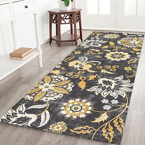 Flurläufer, Flanellstoff mit Bohème-Muster, bedruckt, rutschfest, weich, für Eingangsbereich, Badezimmer Image