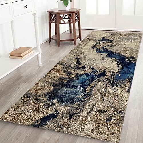 Flurläufer mit Graffiti-Muster, Flanellstoff, bedruckt, Heimdekoration, Eingangsbereich, staubdichte Fußmatte, saugfähiges, weiches Badezimmerkissen Image