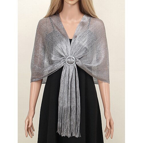 Damenschal aus Polyester, inklusive Acrylknöpfen, in verschiedenen Farben erhältlich, perfekt für Hochzeiten und Abendveranstaltungen Image