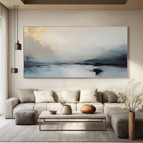 paesaggio astratto arte murale astratta grande dipinto astratto nero e grigio trama dorata arte astratta arredamento per la casa pittura regalo di inaugurazione della casa