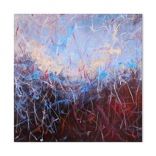 Handgemaltes Ölgemälde auf Leinwand, abstrakte Wanddekoration in Farbe für Wohnzimmer, auf Keilrahmen gespannt / gerolltes, ungespanntes Gemälde Image