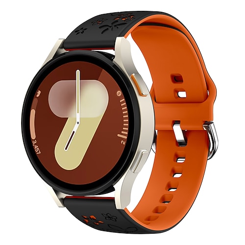 Uhrenarmband für Samsung Galaxy Watch 8/7/6/5/4 40/44mm, Watch Ultra 47mm, Watch 8 Classic 46mm, Watch 6 Classic 43/47mm, Watch 5 Pro 45mm, Watch 4 Classic 42/46mm Silikon Ersatz Gurt Verstellbar Image