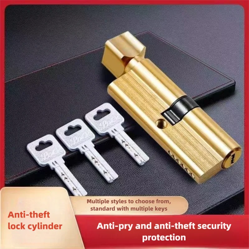 Türschließzylinder aus Holz mit 3 Schlüsseln, rostfrei, einzelner offener Schließzylinder für die Innentür mit Daumenschaltung, Heimsicherheit