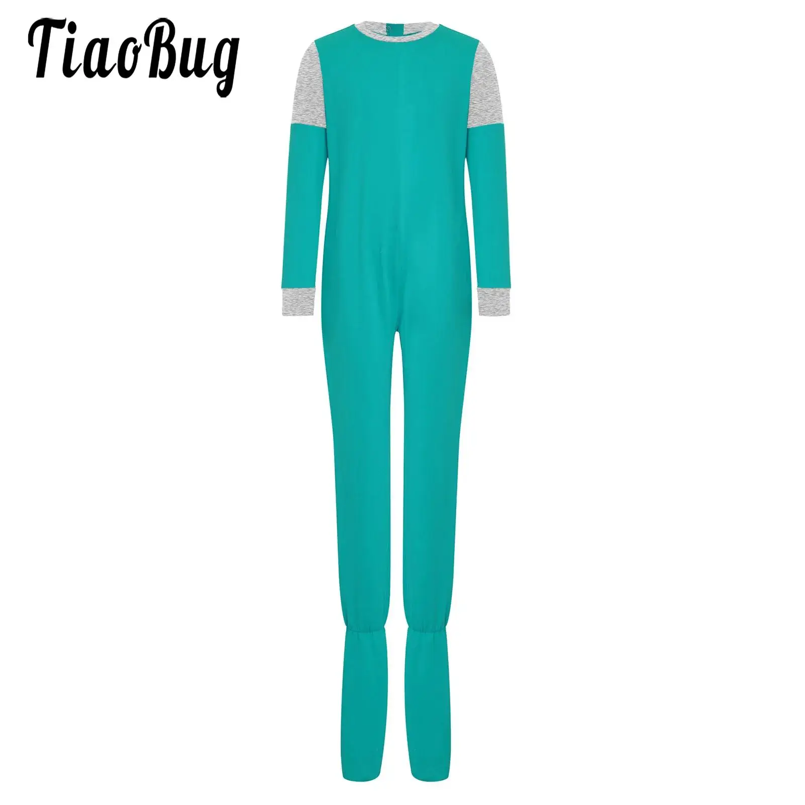 Adaptive Kleidung für Kinder, Jungen und Mädchen, besondere Bedürfnisse, Strampler, langärmelig, Anti-Streifen-Reißverschluss hinten, Farbblock-Overall mit Fuß, adaptiv Image