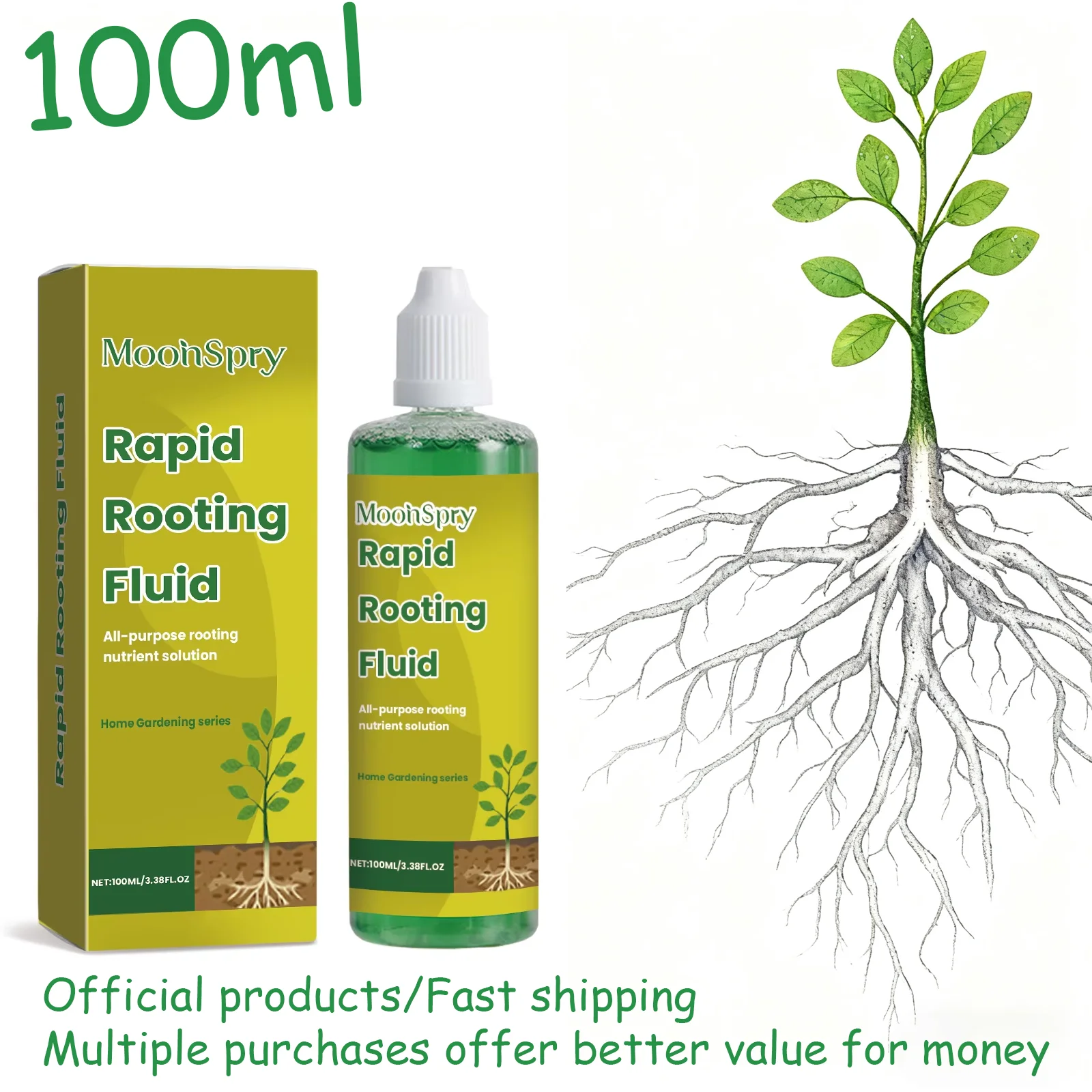 100 ml saftiger Rapid Rooting Stimulator – Pflanzenwurzel-Hormon-Booster-Dünger, fördert die gesunde Wurzelentwicklung Image