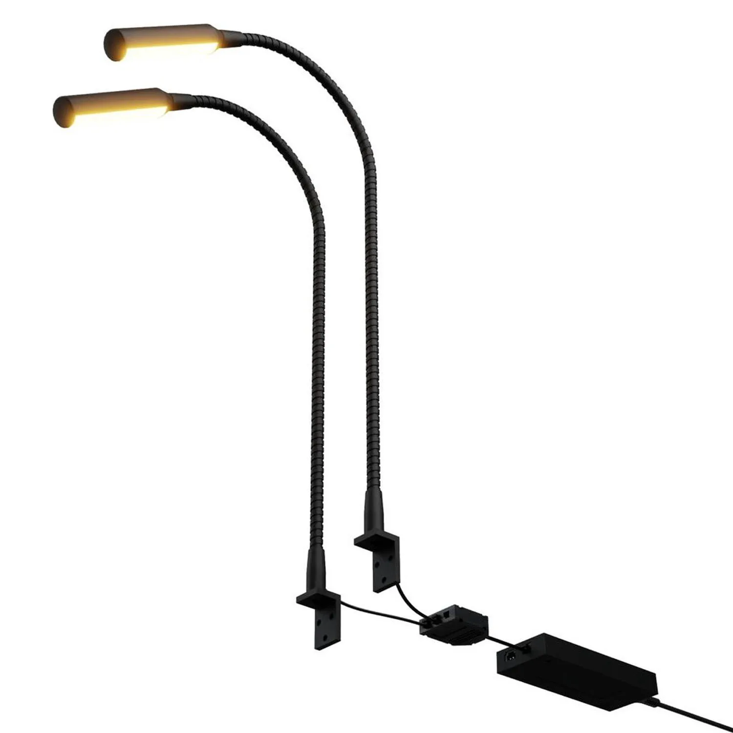 2 Stück Wandmontierte LED-Leselampe mit flexiblem Schwanenhals, LED-Schwanenhals-Bettleselampe, Nachttischlampe mit Touch-Dimmer