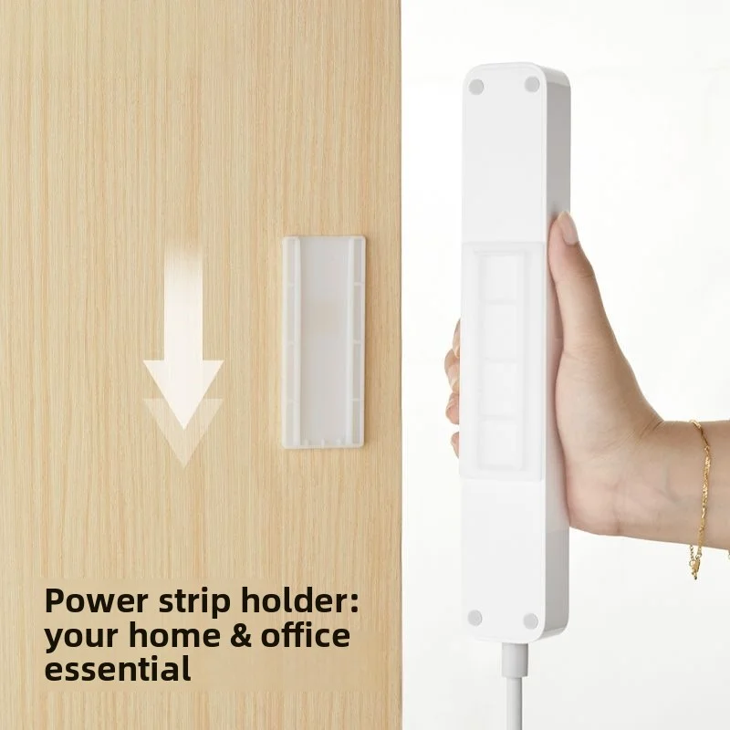 1-5pc Selbst-klebe Power Streifen Organizer Fixer Draht Buchse Power Streifen Hängen Gleitschiene Kunststoff Hause kabel Stecker Halter Rack Image