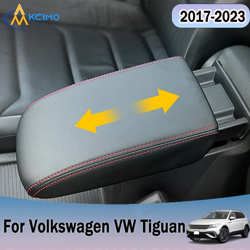 Für Volkswagen VW Tiguan 2023 Zubehör 2017-2022 MK2 Auto Zentrale Steuerung Armlehne Box Abdeckung Kunstleder Pad Anti-Scratch Image