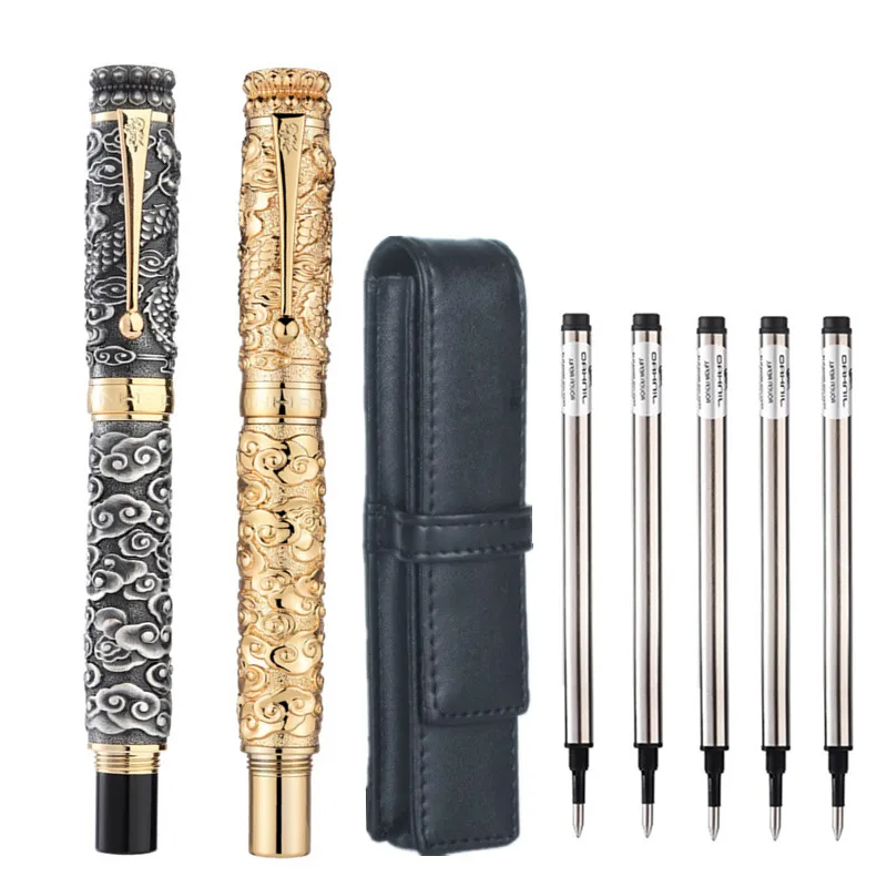 Luxuriöser Jinhao All Golden Metal Kugelschreiber, exquisite Kollektion, Gelschreiber, Geschenktüten-Set, Business-Büro, Business-Nachfüllung Image