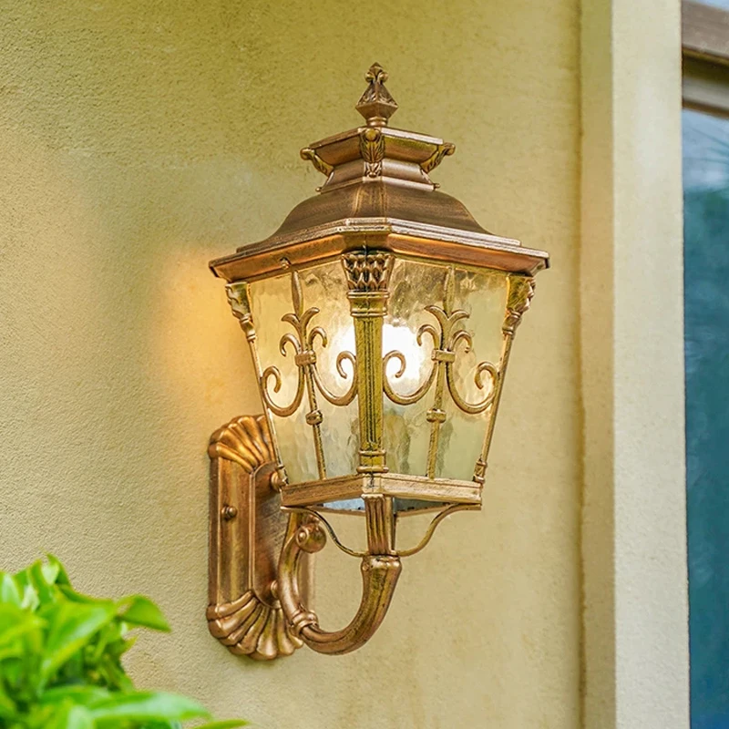 Europäische Retro Outdoor Wand Lampe Wasserdicht Villa Dekoration Landschaft Garten Lampe Balkon Korridor Gang Tür Vordere Wand Lampe Image