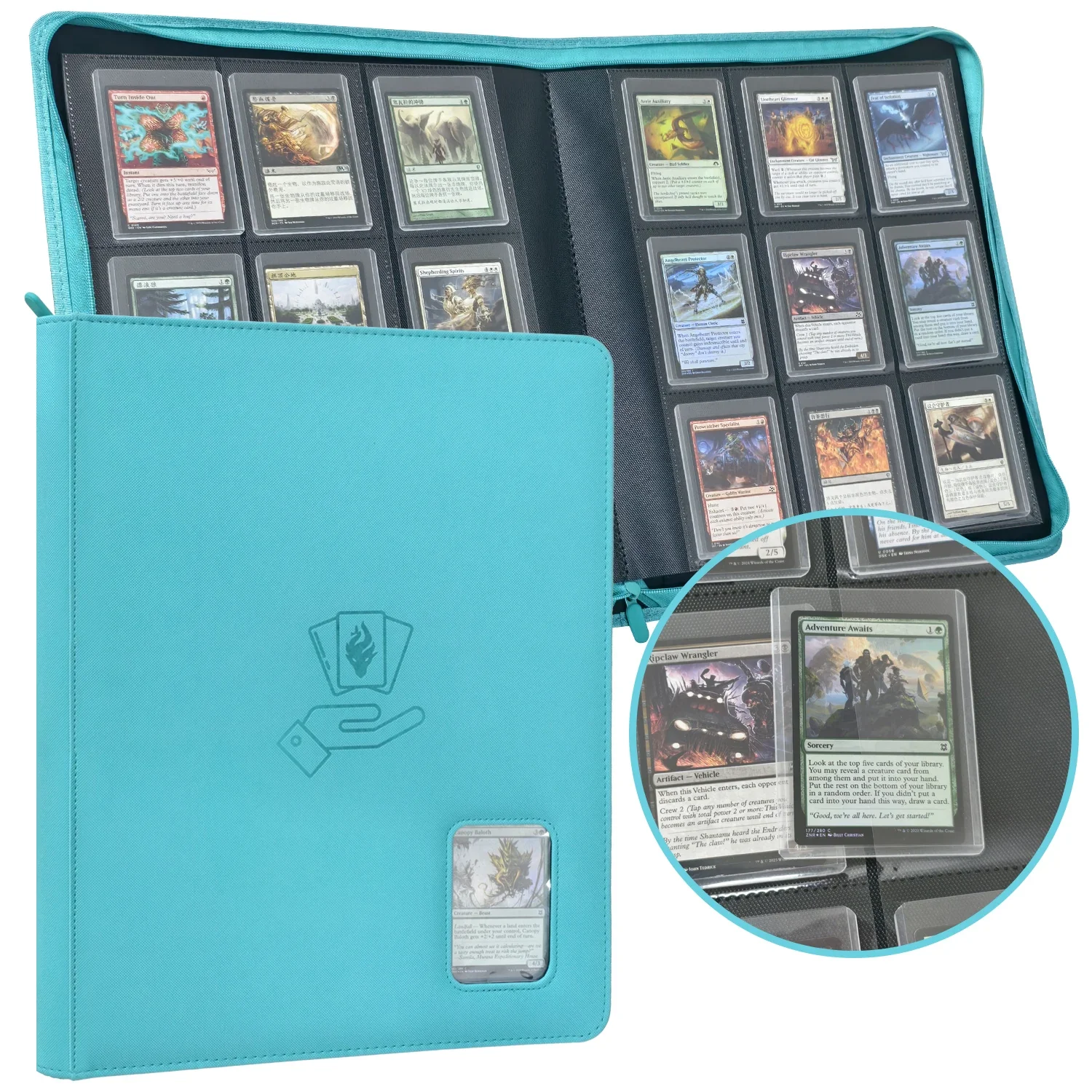 Toploader-Ordner, fasst 360 Top Loader, 9 Pocket Top Loader-Ordner für 3" x 4" starre Karten, Toploader-Kartenordner für Hartplastik Image