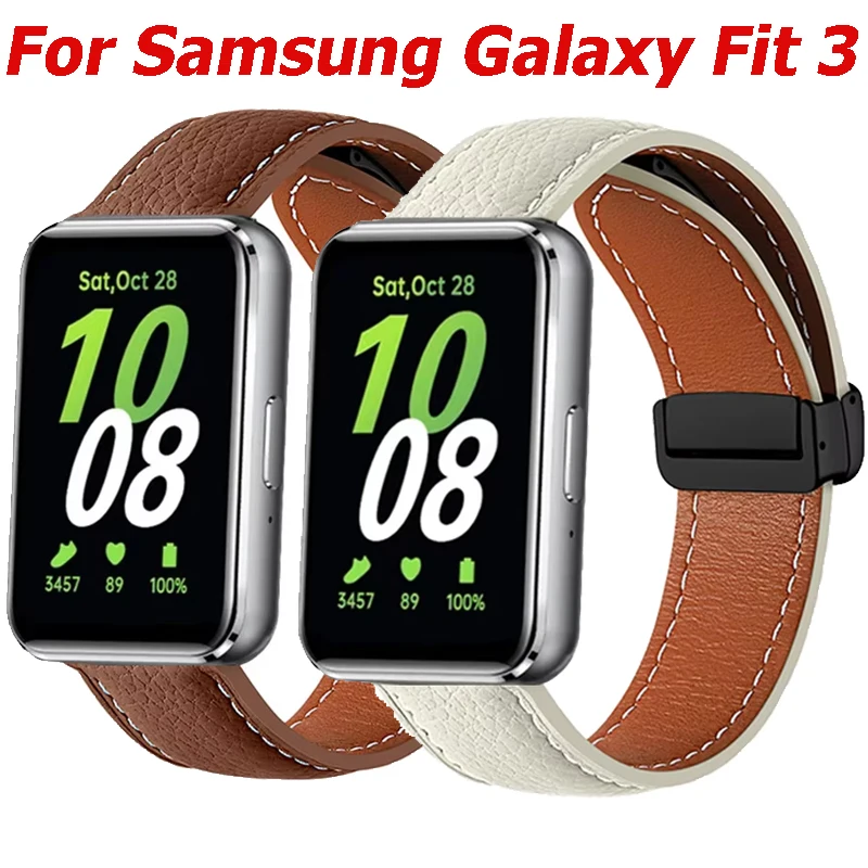 Magnetische Schnalle Lederband für Samsung Galaxy Fit 3 Armband Armband für Samsung Galaxy Fit 3 SM-R390 Smart Watch Correa Image
