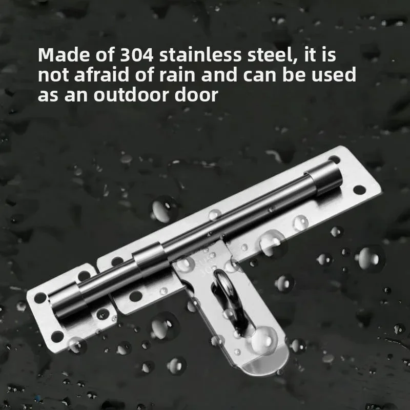 4-Zoll-Hardware-Türschloss aus Edelstahl, Zylinderriegel, Vorhängeschloss-Verschluss-Set, gebürstet, zum Verriegeln von Türen, Fenstern, Schubladen, Schränken Image