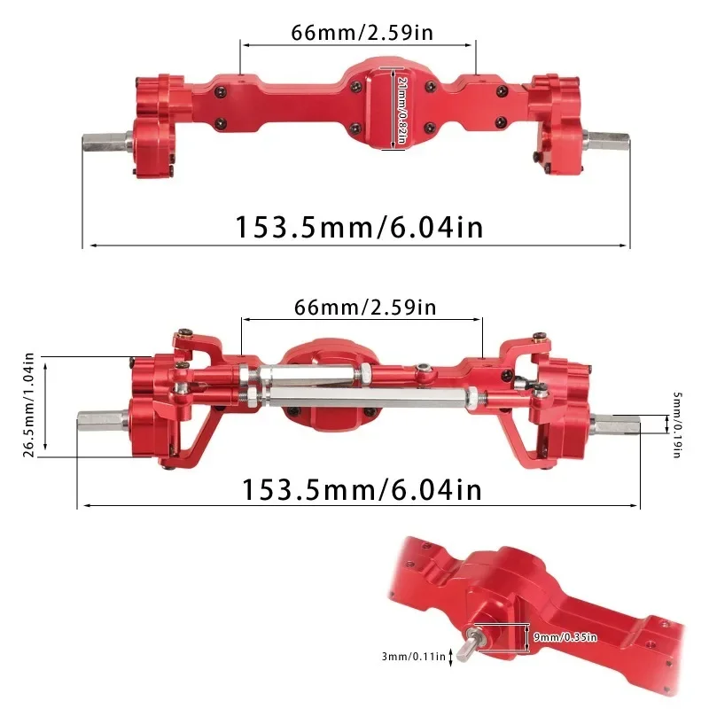 Aluminiumlegierung CNC eloxiert Vollmetall vorne hinten Portalachse für 1/10 C8815 C8835 D888 H1 Retro Upgrade Zubehör Image