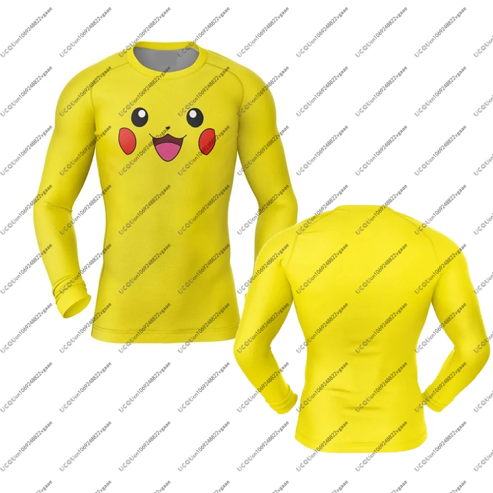 Männer Kinder Top P-Pikachu Kinder Rash Guard Brasilianische Jiu-jitsu Gym Fitness T Shirt Geschenk Männlich Casual sport Herbst Winter T-Shirt Winter