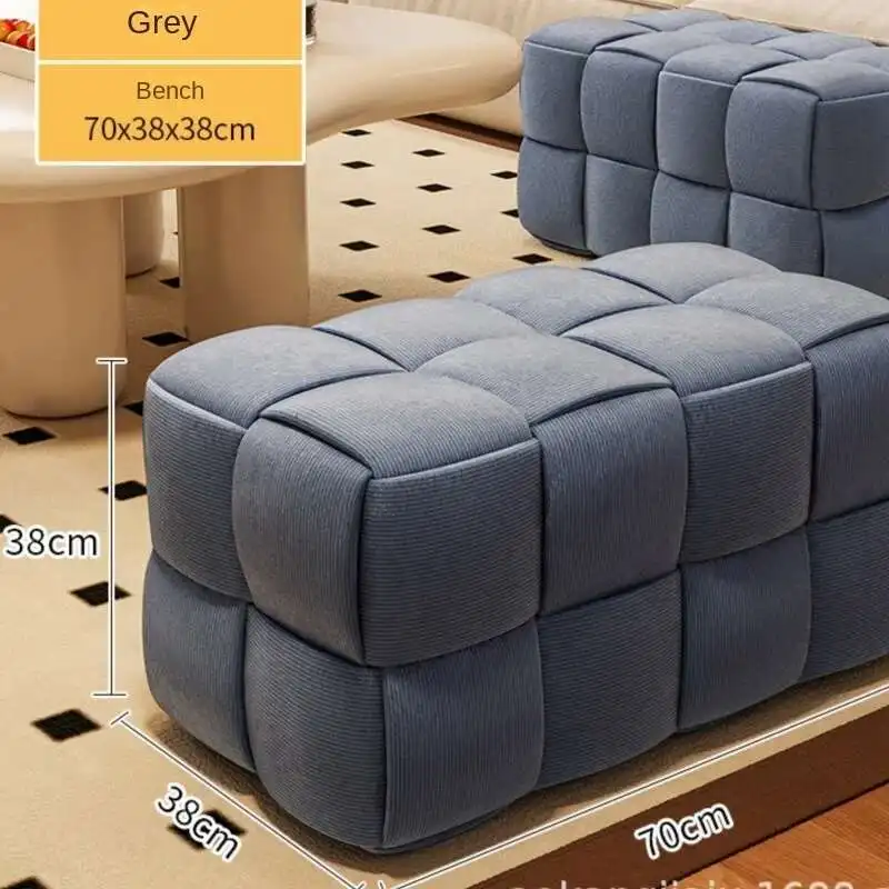 Piccolo sgabello per uso domestico Ingresso semplice Sgabello per cambio scarpe Divano del soggiorno Poggiapiedi in legno massello Sgabello basso Mobili Soffi per sedili