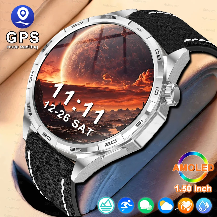2026New Outdoor sport GPS Smart Uhr Höhenmesser Blut sauerstoff Herz Rate Stimme Bt Anruf Wasserdichte Sport Smartwatches Männer Frauen Image