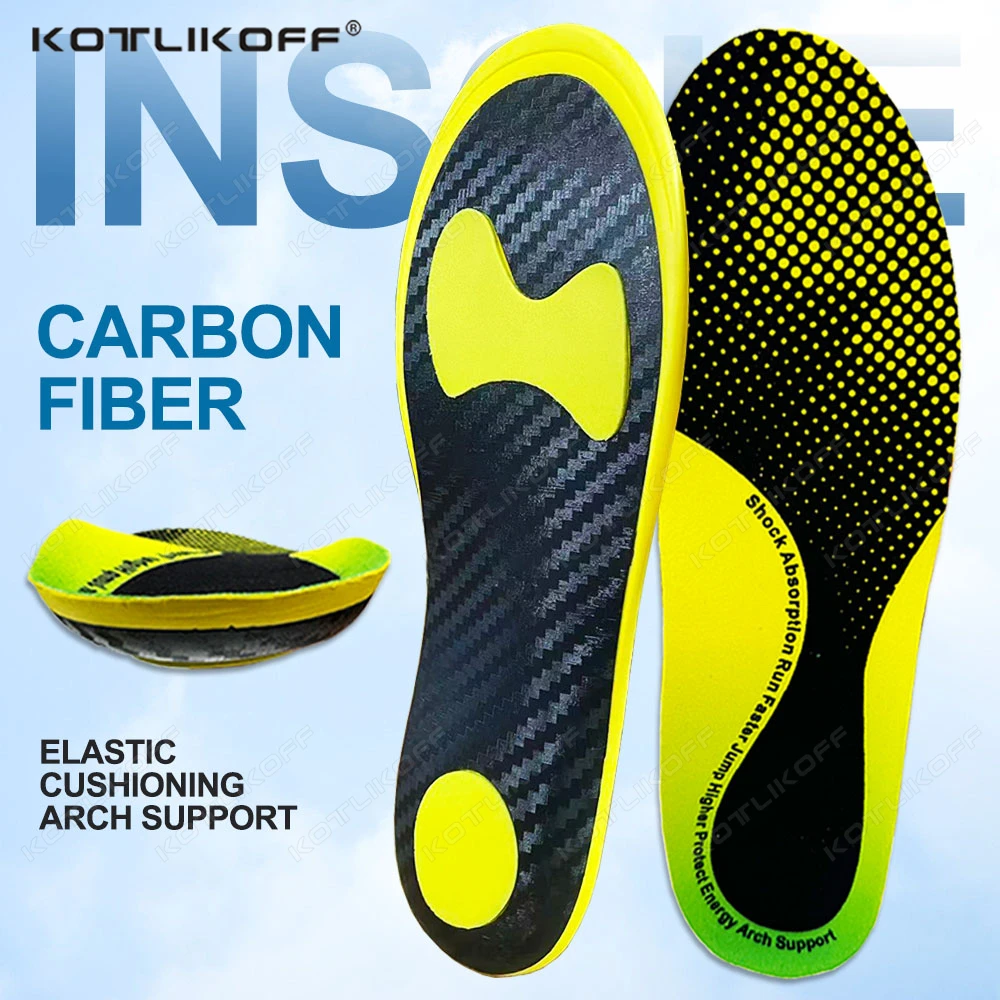1/2 Paar Premium-Kohlenstofffaser-Einlegesohlen, Unisex, volle Handfläche, Carbon-Platte, leicht, Bounce, Stoßdämpfung, Anti-Torsion, für den Sport Image