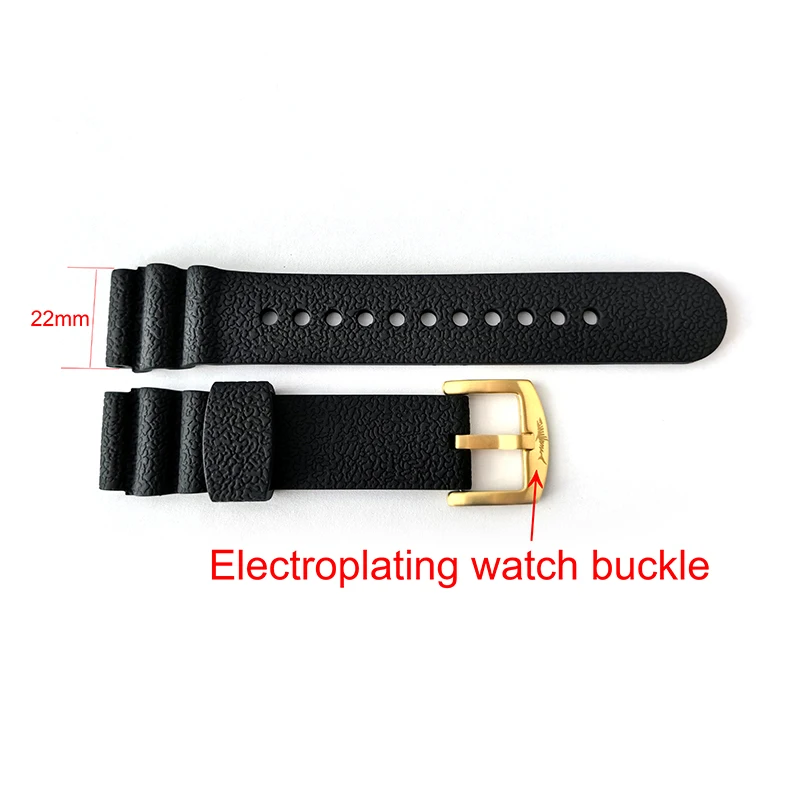 HEIMDALLR Uhrenarmband, Kautschukarmband, 22 mm, mit galvanischer Uhrenschnalle, passend für Thunfisch-Uhrengehäuseteile Image