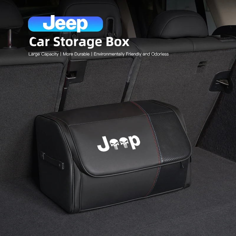 Auto Stamm Lagerung Box Auto Große Kapazität Organizer Werkzeuge Für Jeep Wrangler JK Gladiator Renegade Grand Cherokee Wagoneer Avenge