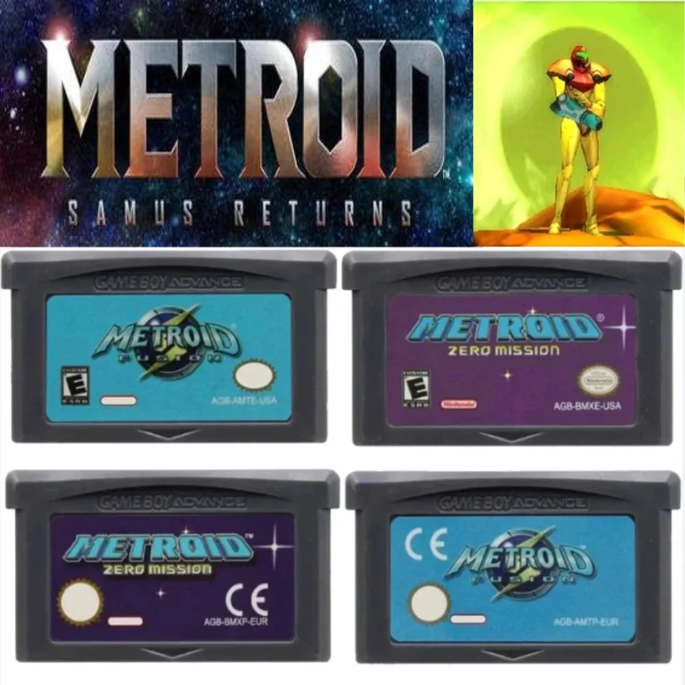 Beliebte GBA/NDS/USA/EUR Version 32-bit Videospiel Patrone Konsole Karte Metroid Serie GBA Spiel Fusion Zero Mission Für