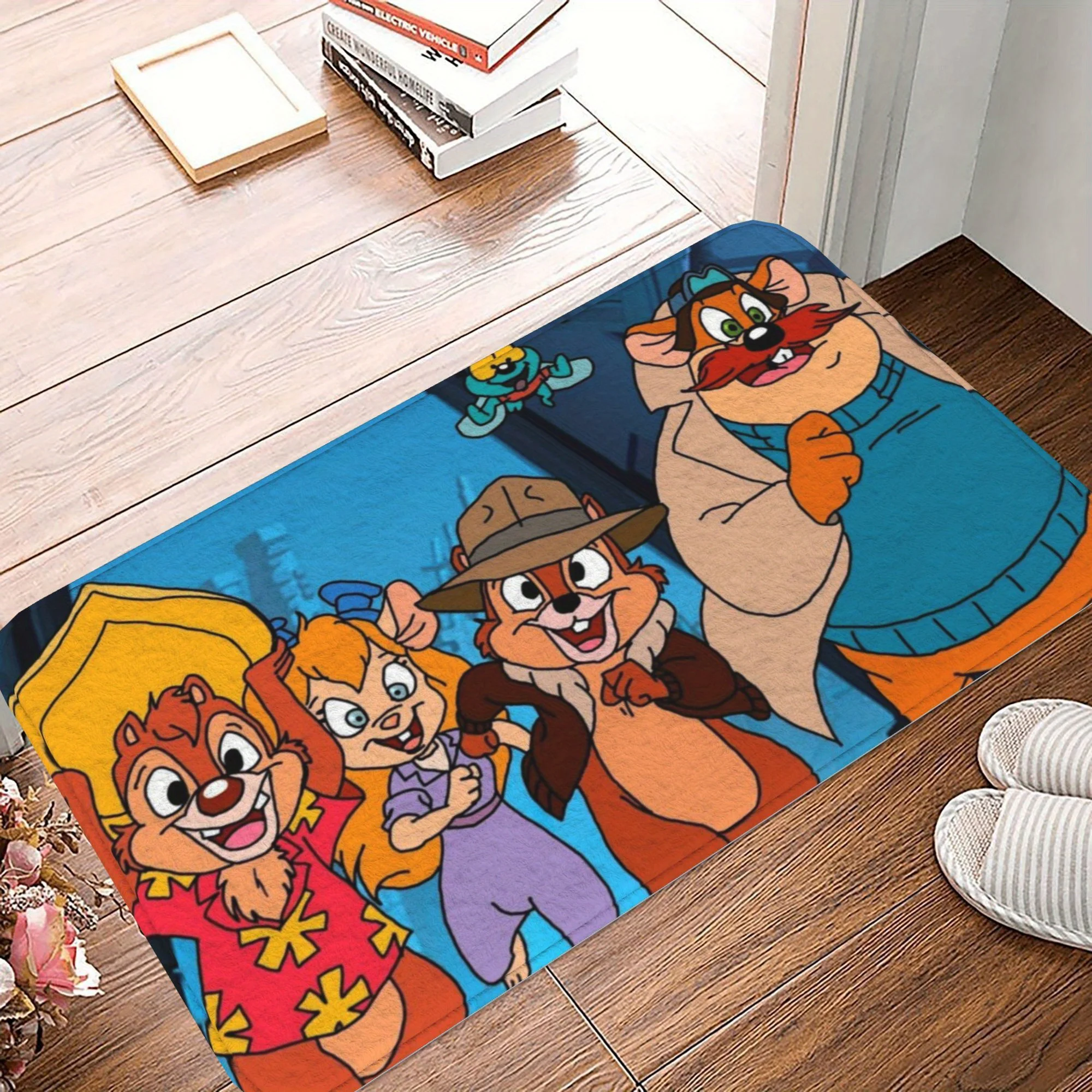 1 Stück Disney Chip n Dale Weihnachten dekorative rutschfeste Fußmatte Badematte, Willkommensmatte für Schlafzimmer Bodenmatte, Urlaub Home Decor,