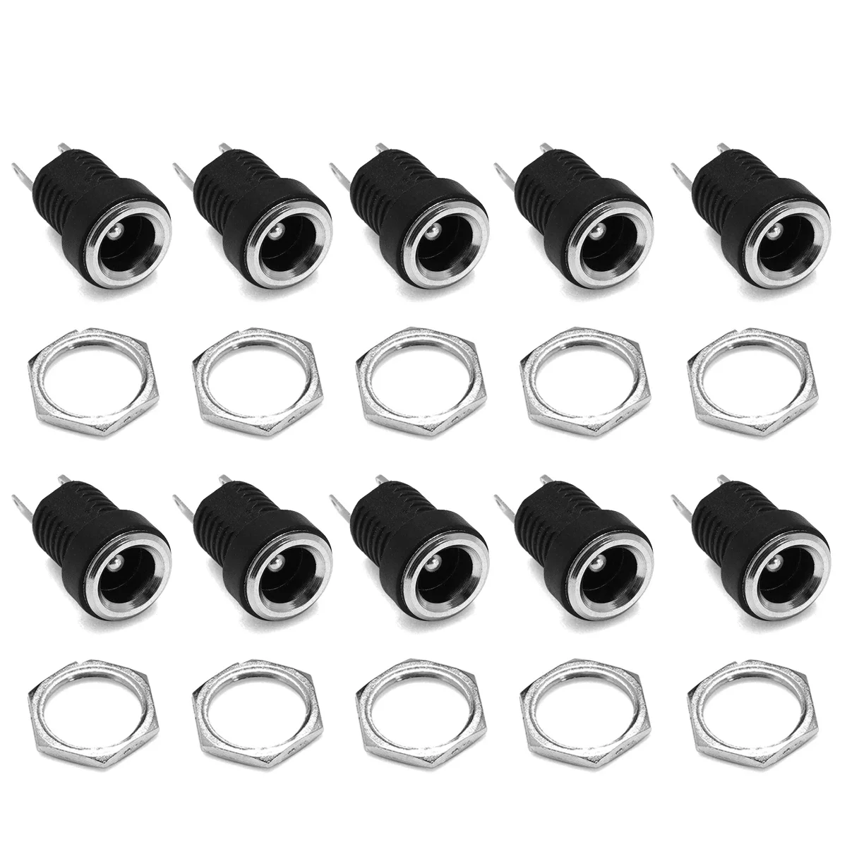 1-100 stücke 5,5mm 2,1mm DC Netzteil 5V 12V 2,5mm Jack Panel Mount Stecker Weibliche DC Steckdose Terminal Stecker Adapter Muttern Image