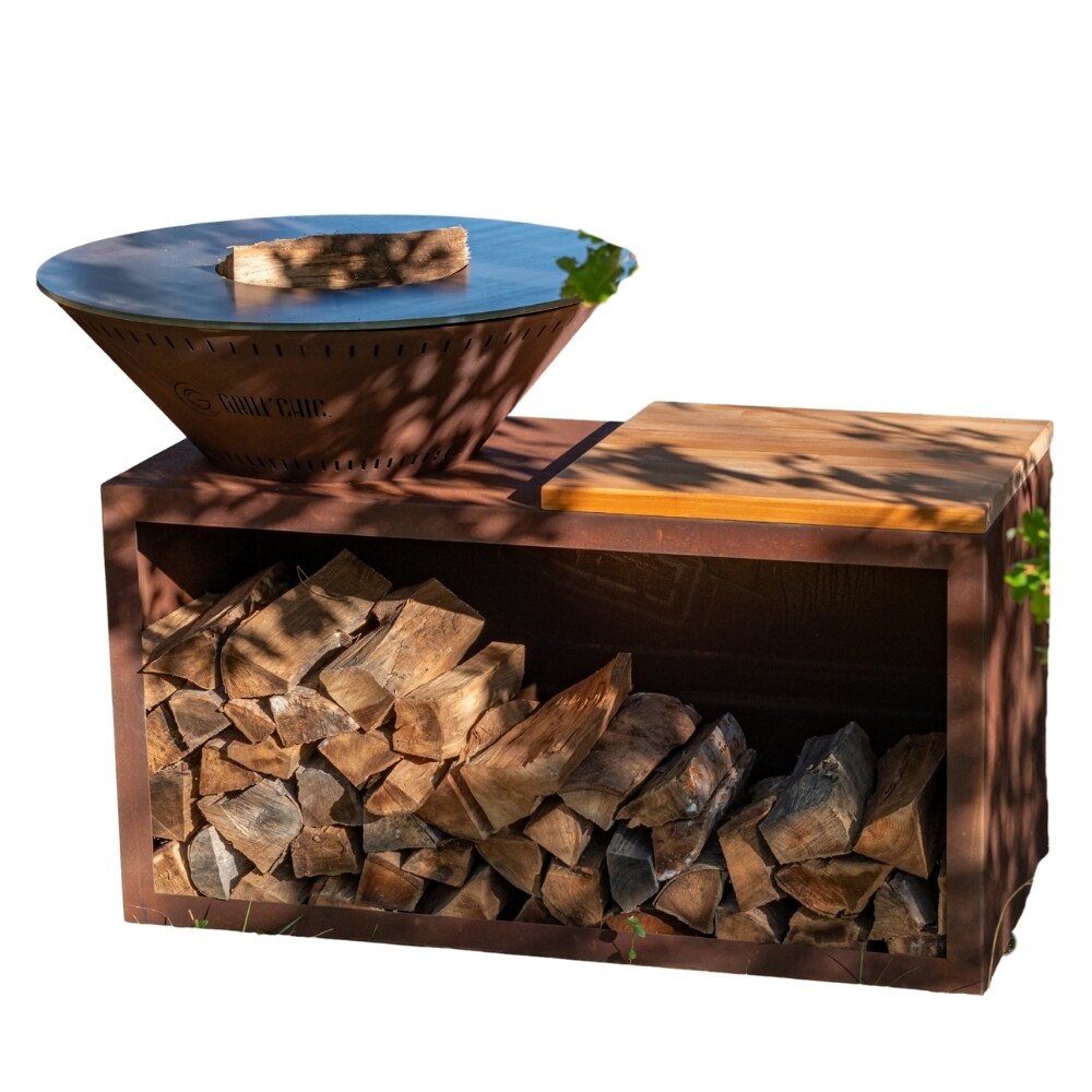 GRILLCHIC traditioneller brasero corten 83 doppelter tank Image