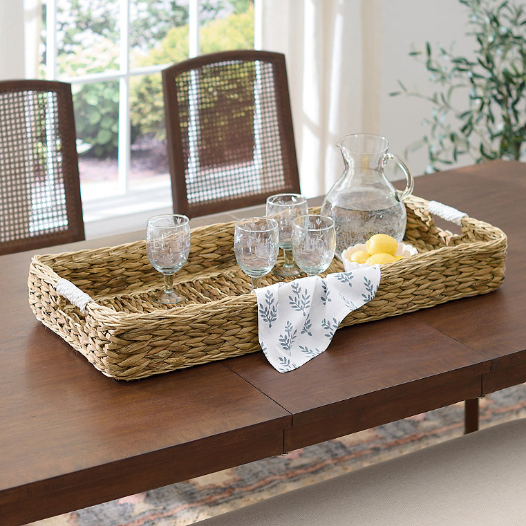 Water Hyacinth And Rattan Tray - Grandin Road