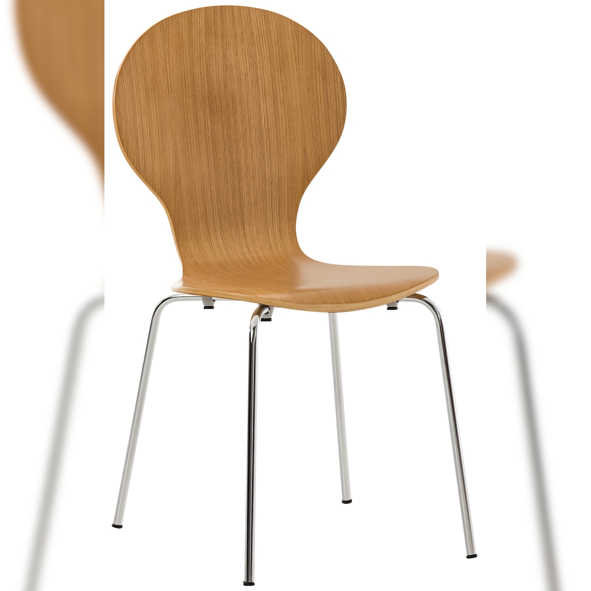 DELUKE Besucherstuhl ATHENS - Holz Eiche 43x45x86 cm | Besucherstühle Konferenzstuhl Wartezimmerstuhl Bürostühle Bürostuhl Konferenzraum Wartezimmer Image