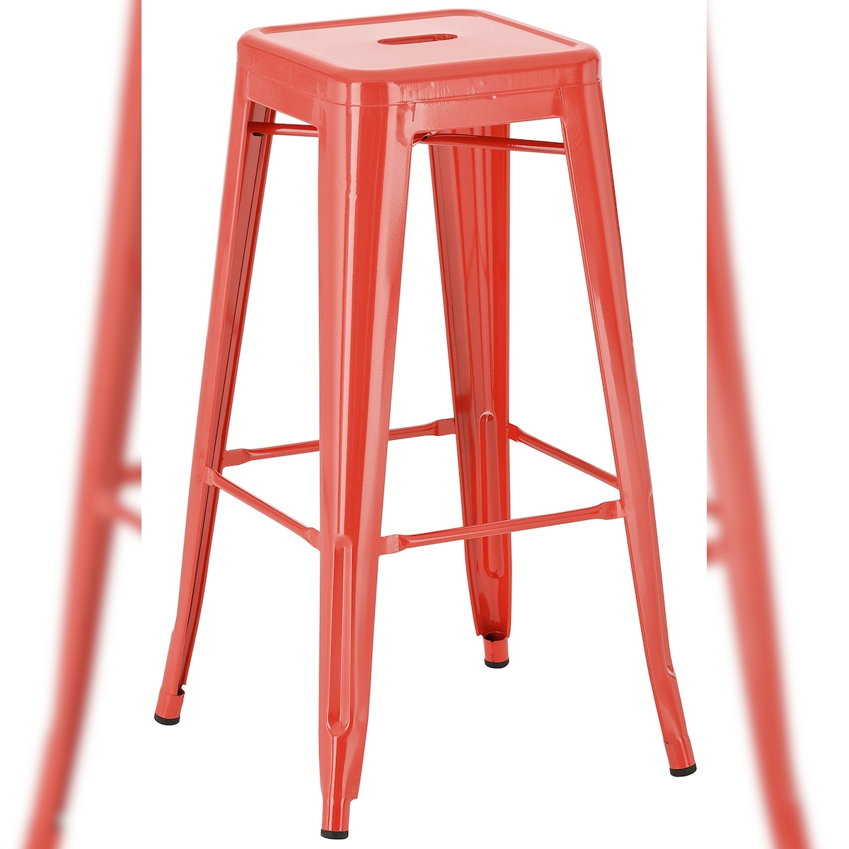 DELUKE Barhocker DOLAN - Metall Rot 43x43x76 cm | Barstuhl Tresenhocker Tresenstuhl Kneipenhocker Kneipenstuhl Image