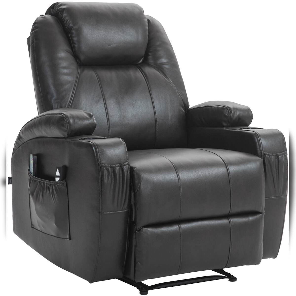 DELUKE Lounger Sessel PORTO - Kunstleder Braun 83x94x105 cm | Loungesessel Wohnzimmer Bequem Lounger Clubsessel Sofa Hotelsessel Eingang Image