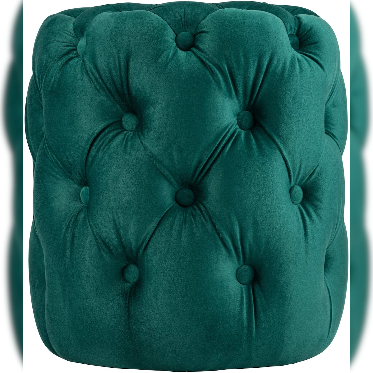 DELUKE Sitzhocker BADOR - Samt Dunkelgrün 42x42x46 cm | Hocker Schlafzimmer Polsterhocker Wohnzimmer Sitzbank Esszimmer Image