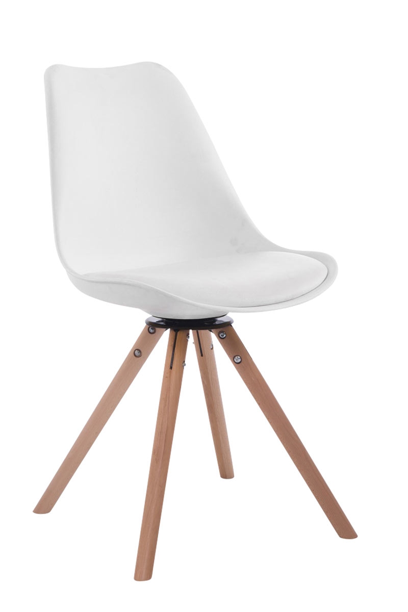 DELUKE Besucherstuhl PERTH - Kunstleder Weiß 48x56x84 cm Rund | Besucherstühle Konferenzstuhl Wartezimmerstuhl Bürostühle Bürostuhl Konferenzraum Wartezimmer Image