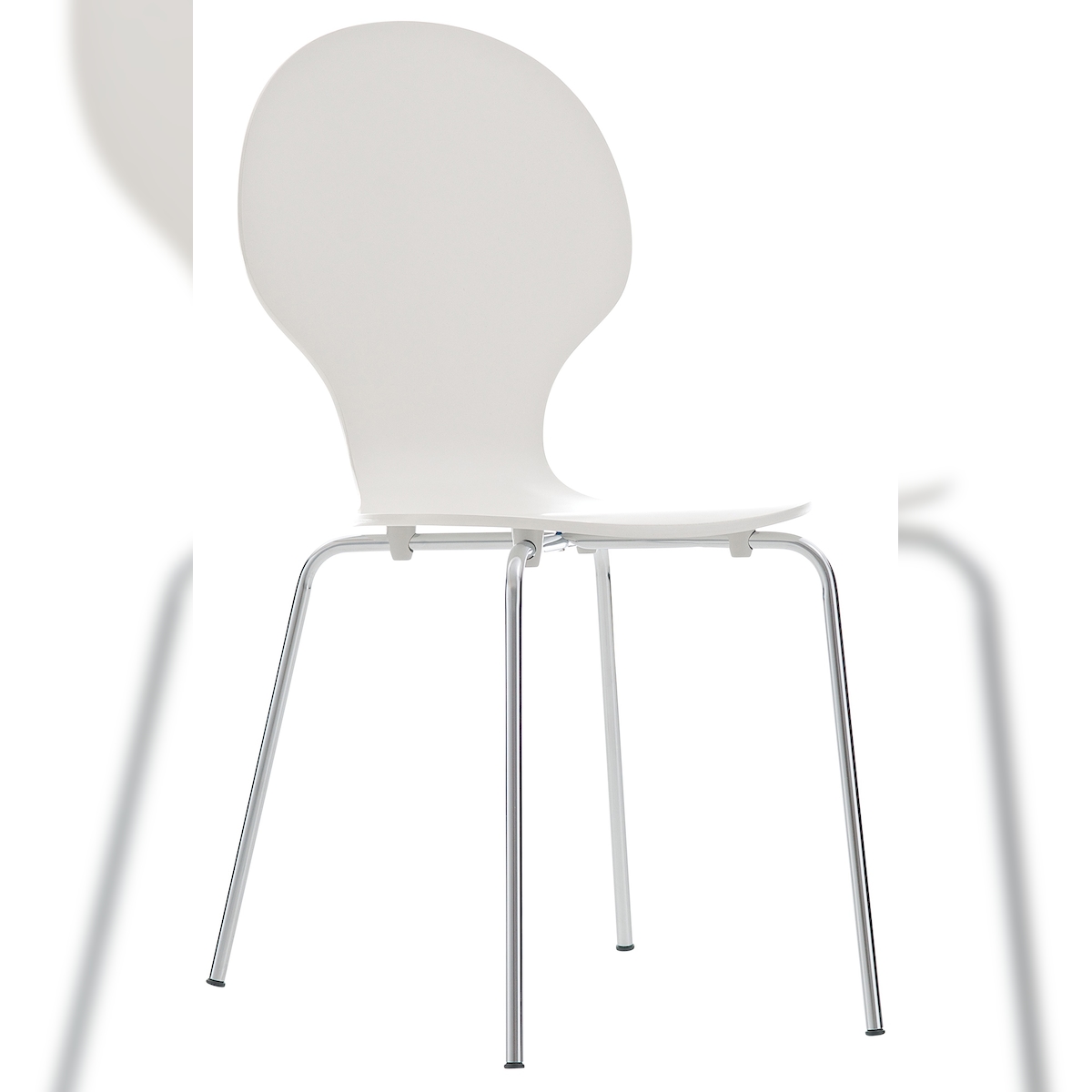 DELUKE Besucherstuhl ATHENS - Holz Weiß 43x45x86 cm | Besucherstühle Konferenzstuhl Wartezimmerstuhl Bürostühle Bürostuhl Konferenzraum Wartezimmer Image