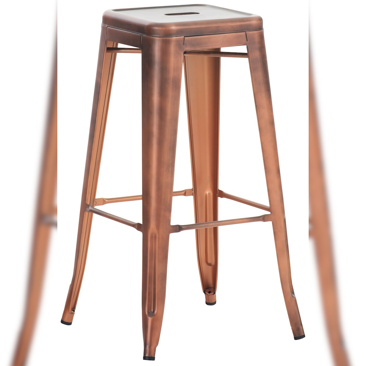 DELUKE Barhocker DOLAN - Metall Kupfer 43x43x76 cm | Barstuhl Tresenhocker Tresenstuhl Kneipenhocker Kneipenstuhl Image