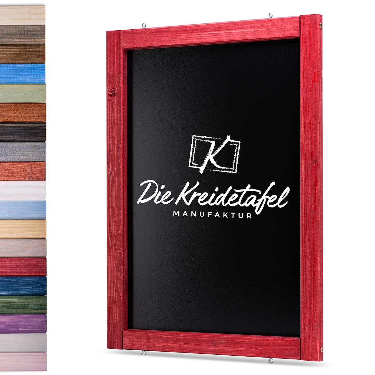 Die Kreidetafel Manufaktur Kreidetafel mit Holzrahmen / Schwedenrot 50x70cm Image