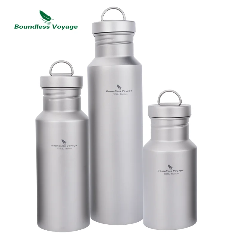 Boundless Voyage Titan-Wasserflasche mit Deckel Weite Öffnung Auslaufsichere Sport-Trinkflasche für Camping Wandern Radfahren Image