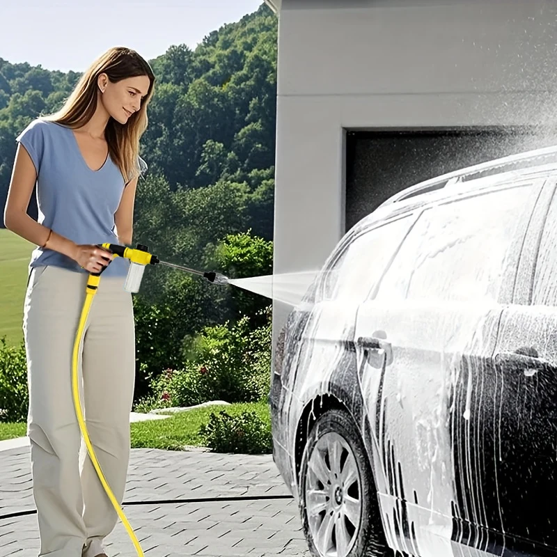 Neue Hochdruck-Autowaschwasserpistole, Bewässerungswerkzeug für den Haushalt mit langem Stab und Gummigriff, Metalldüse, erhältlich in verschiedenen Stilen Image