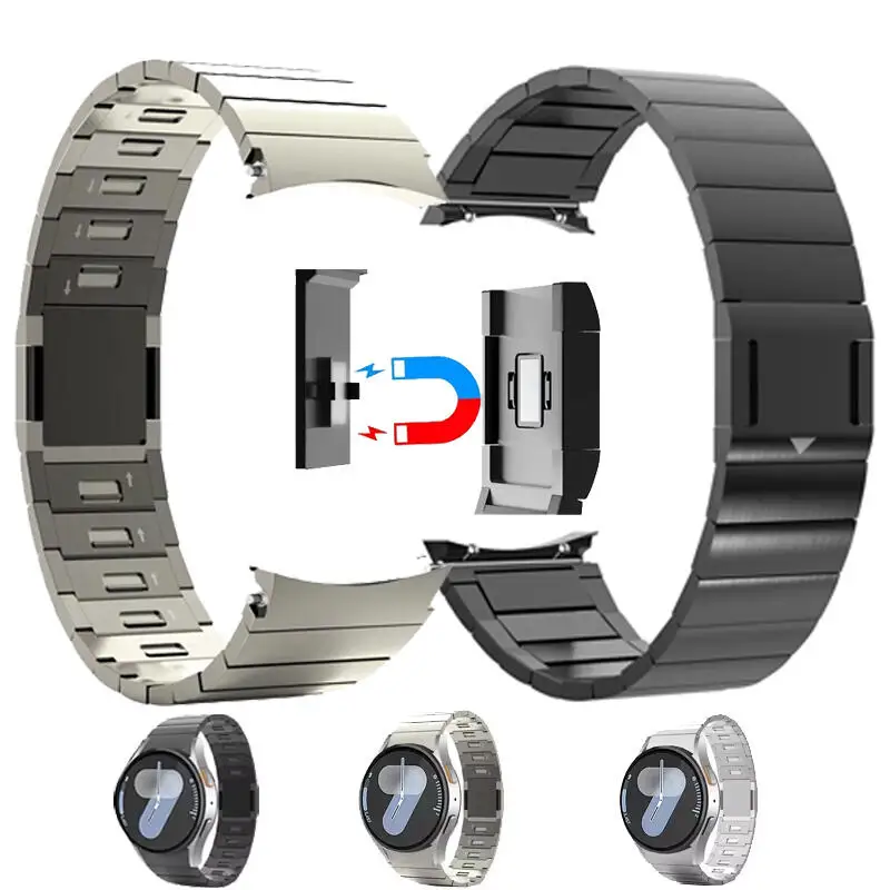 Magnetisches Edelstahlarmband für Samsung Galaxy Watch 7 4 5 6 40 mm 44 mm 6 Classic 47 43 mm Armband für Galaxy Watch 5Pro 45 mm Image