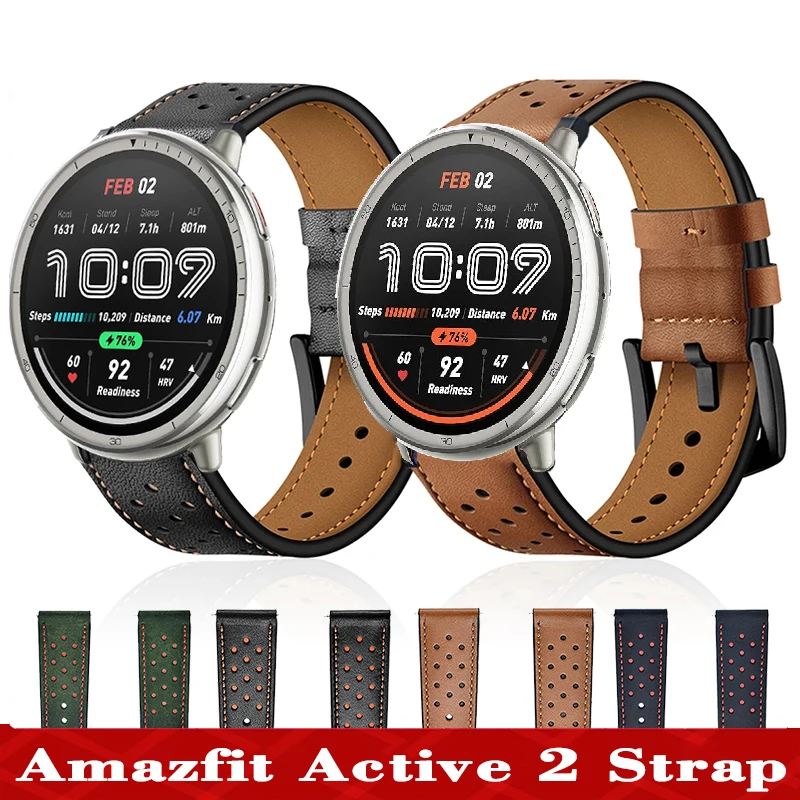 22 mm 20 mm Lederarmband für Amazfit Active 2 Armbandschlaufe für Amazfit Balance/GTR4 3 GTS2 3 4 4 Mini Bip 3 5 5 Unity Stratos 3 2 Image