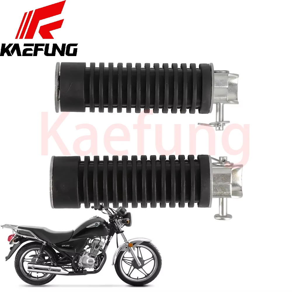 1 paar Gummi Hinten Rahmen Passagier Fußrasten Fußrasten Pedale Schwarz Für Honda CG125 Universal Motorräder Motorrad Moto Teile Image