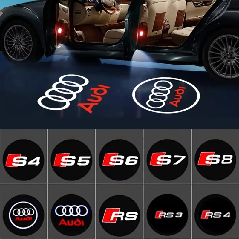 Led Auto Tür logo Willkommen Licht Für Audi A4 B5 B6 B7 B8 B9 A1 A3 8V 8P 8L A6 C5 C6 C7 A5 A7 A8 Q3 Q5 Q7 TT S3 S6 Sline Quattro Image