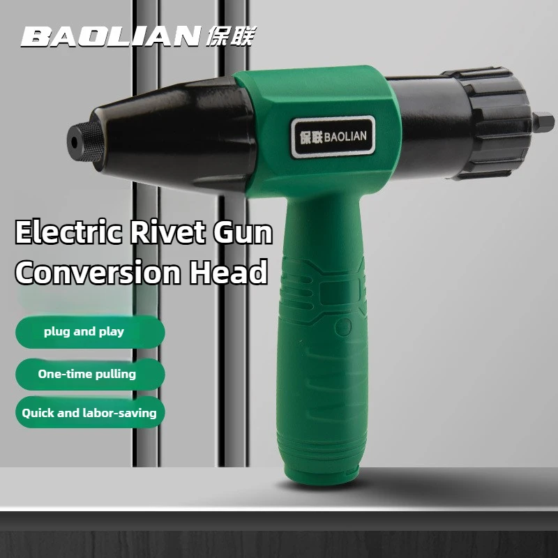 Integrierter elektrischer Nietpistolen-Bohrer-Adapter, Nietwerkzeug, kabellos, 2,4–4,8 mm, verschiedene Führungsdüsenmodelle, Elektrowerkzeug-Zubehör Image