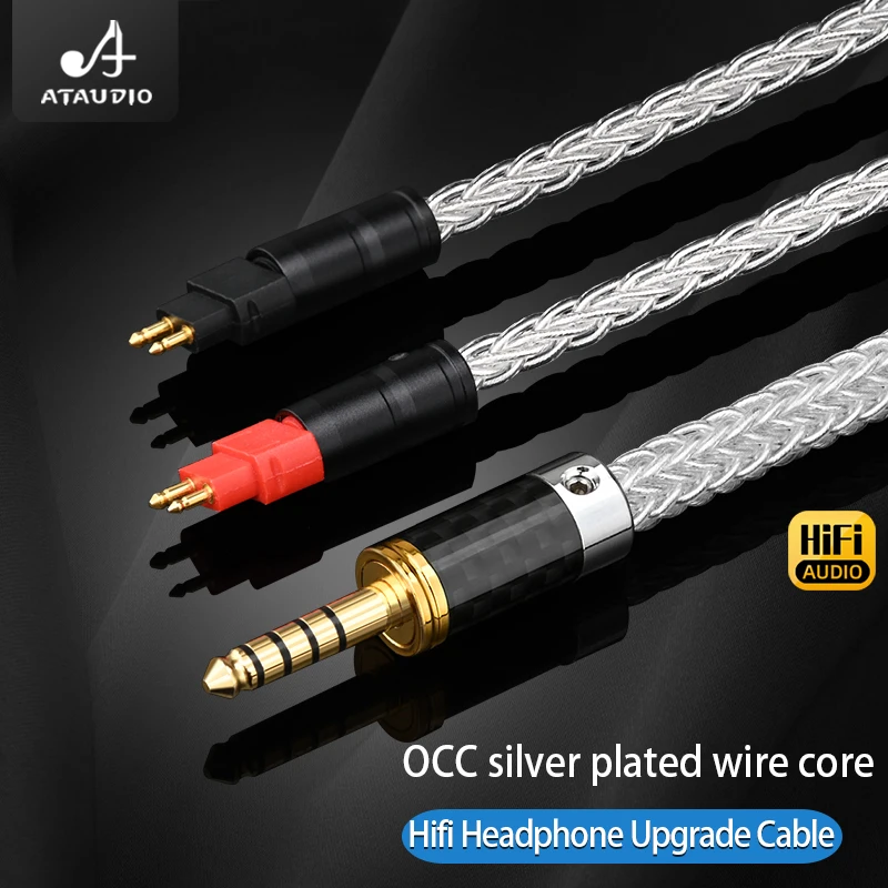 ATAUDIO Hifi-Kopfhörerkabel, 16 Stränge, OCC-versilberter Kern, Kopfhörerkabel für Sennheiser HD580 HD600 HD650 HD25 HD660S Image